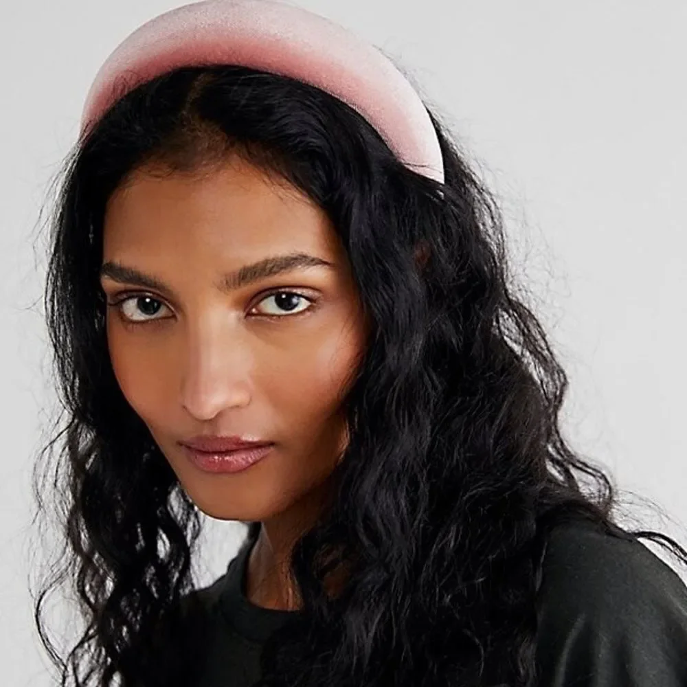 Free People Amanda Puffy Velvet Headband PINK